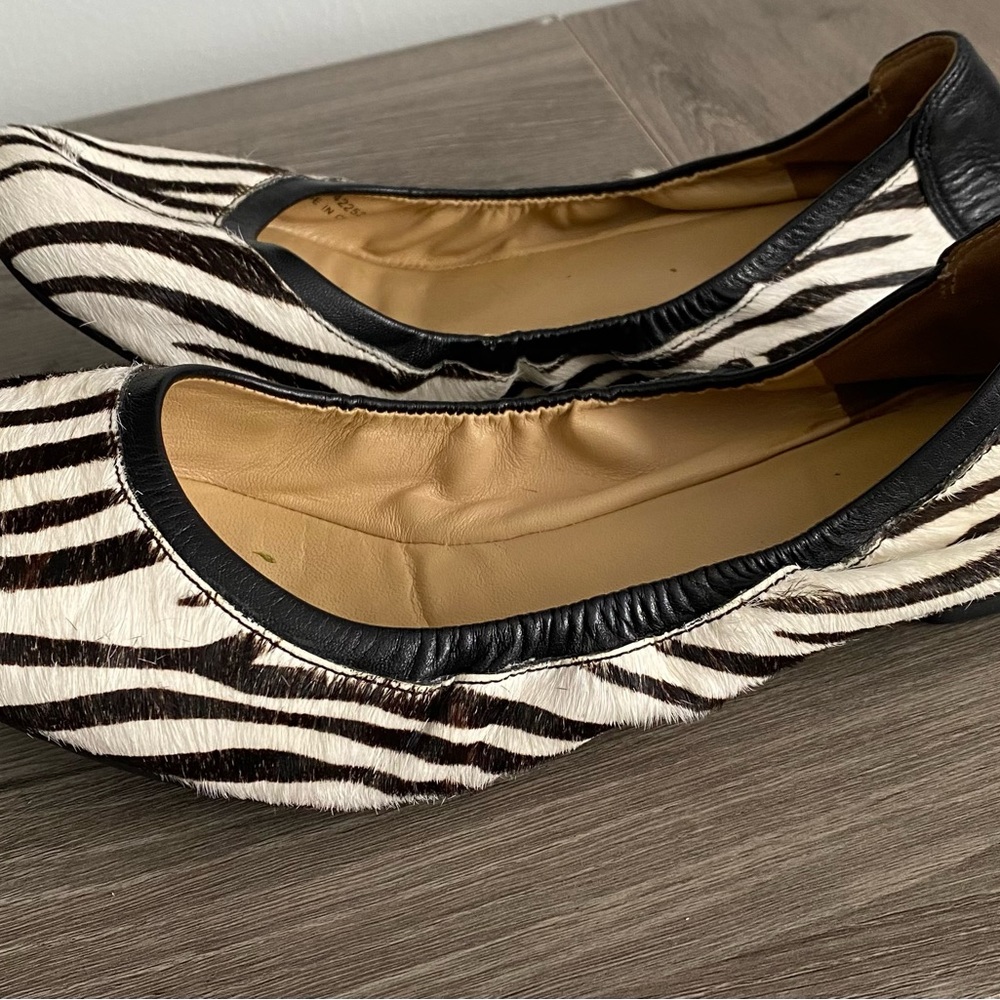 Cole Haan Shoes | Cole Haan Ballet Flats Zebra Calf Hair | Color: Black/White 9B